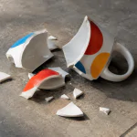 Taza rota como ejemplo de errores en merchandising